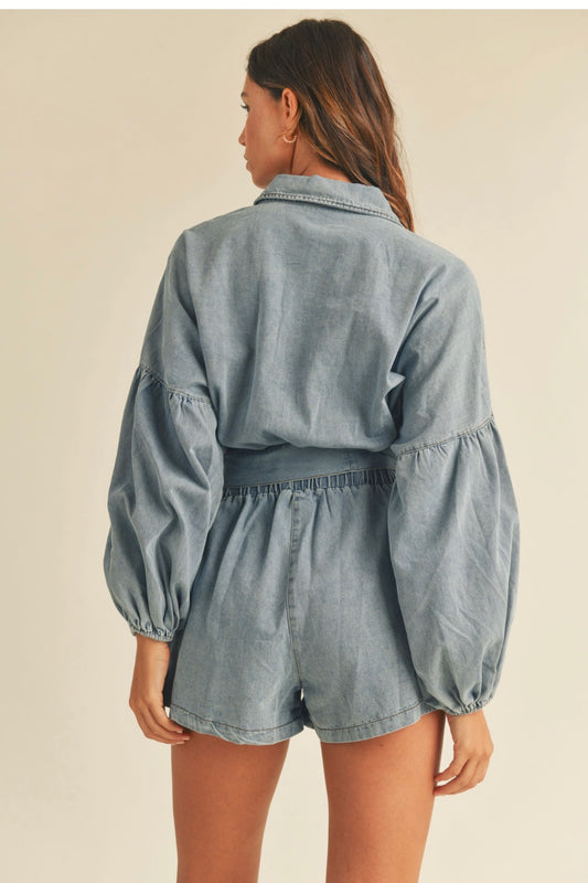 PALMER DENIM ROMPER