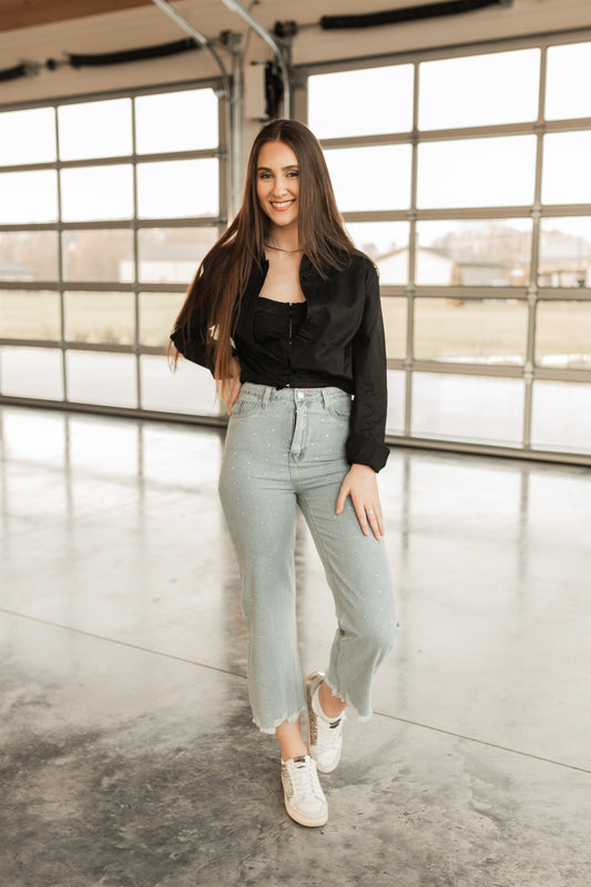 CROPPED CORSET BUTTON UP