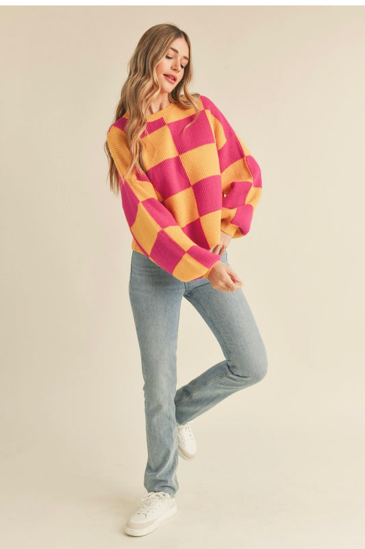 OVERSIZED CHECKERED SWEATER