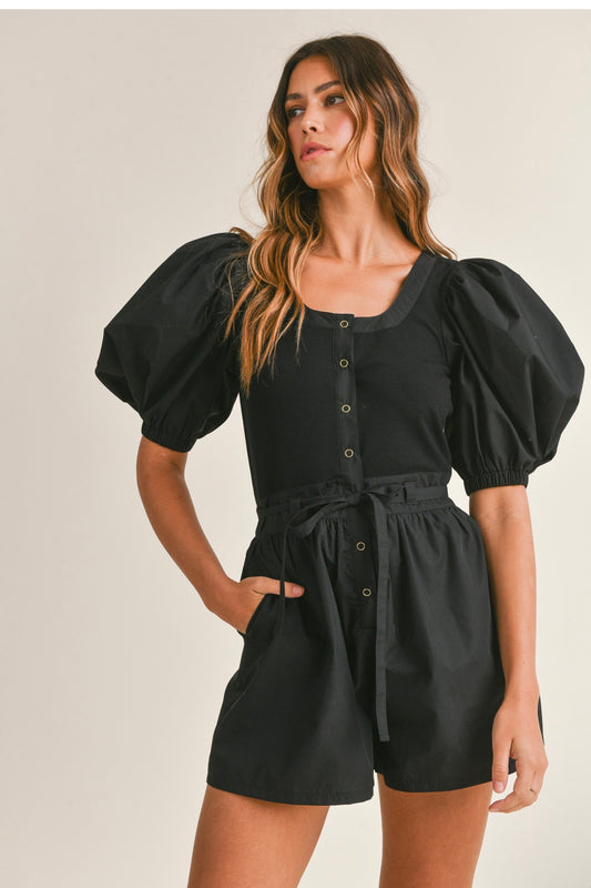 BUTTON DOWN BODICE ROMPER