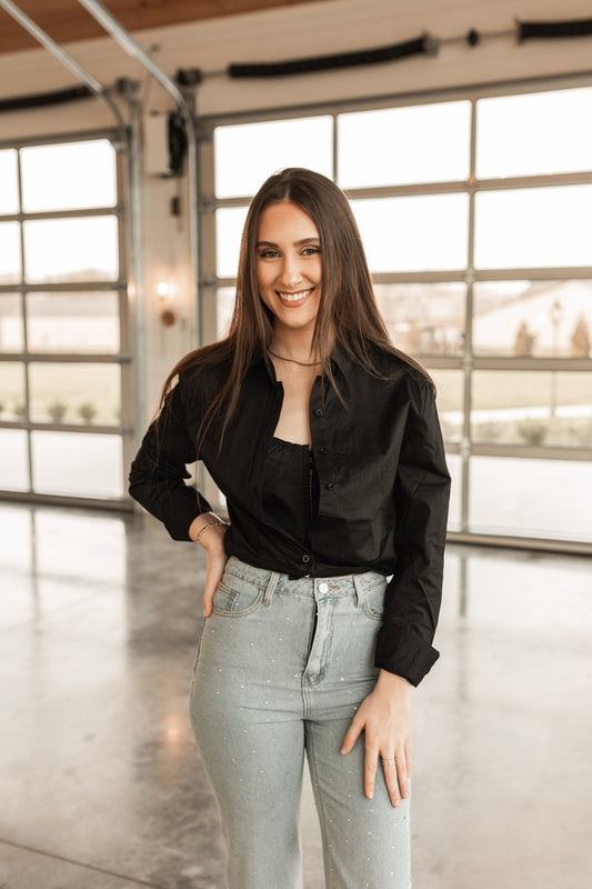 CROPPED CORSET BUTTON UP