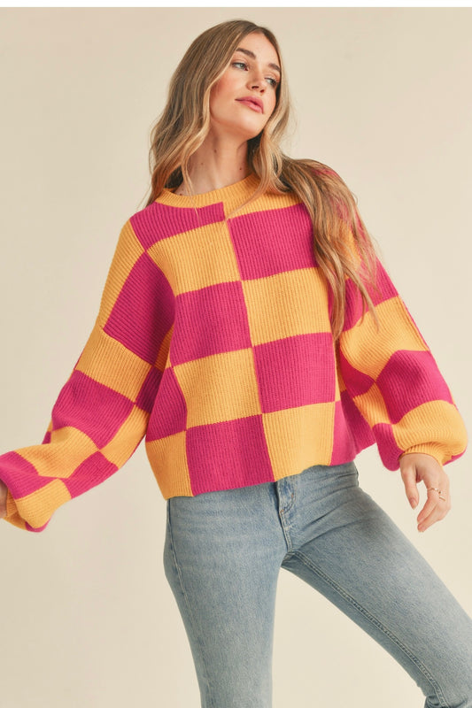 OVERSIZED CHECKERED SWEATER