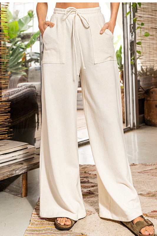 WIDE LEG FRENCH TERRY PANT