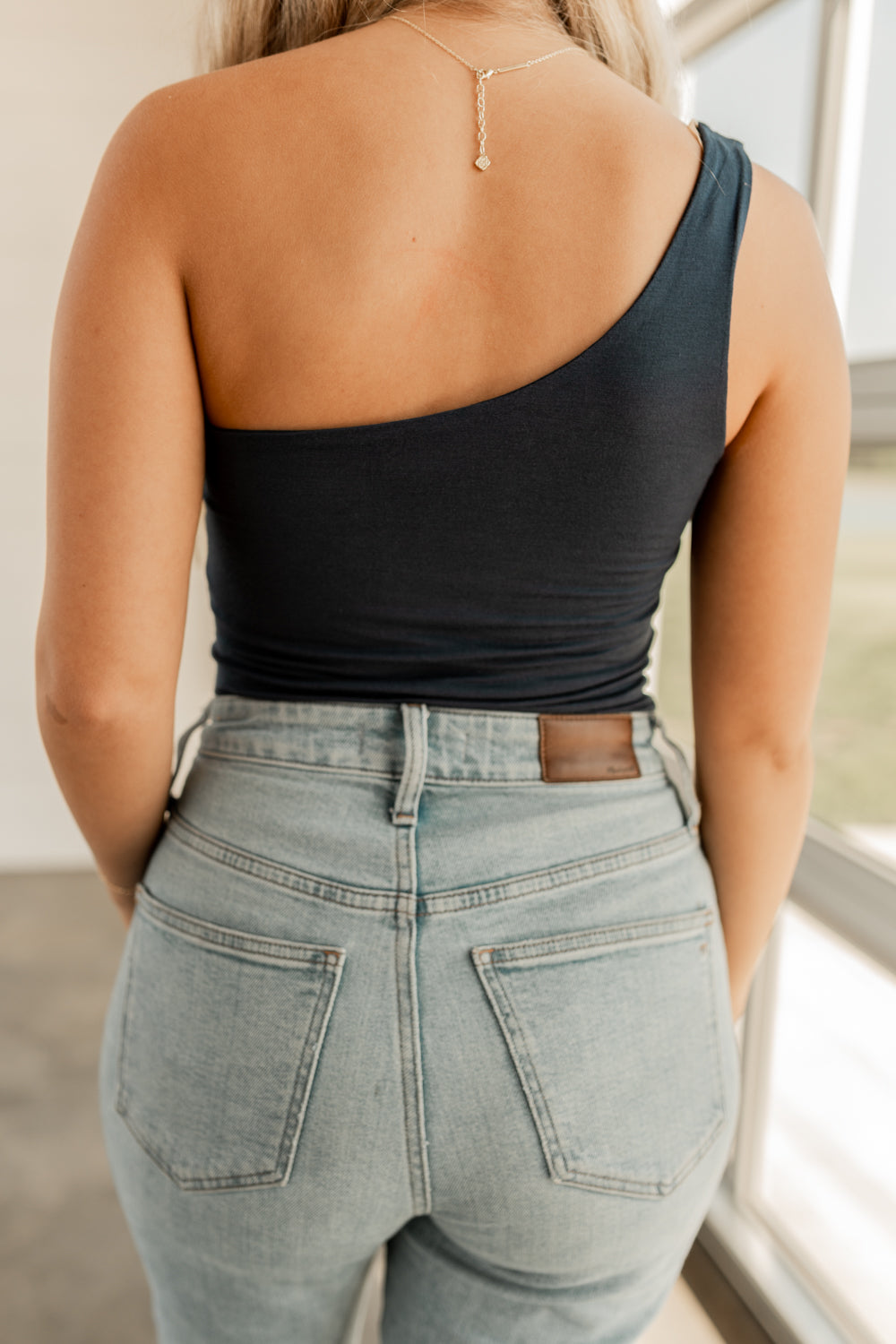 ONE SHOULDER BODYSUIT-DARK  NIGHT