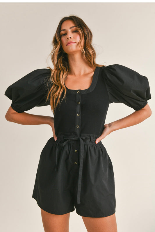 BUTTON DOWN BODICE ROMPER