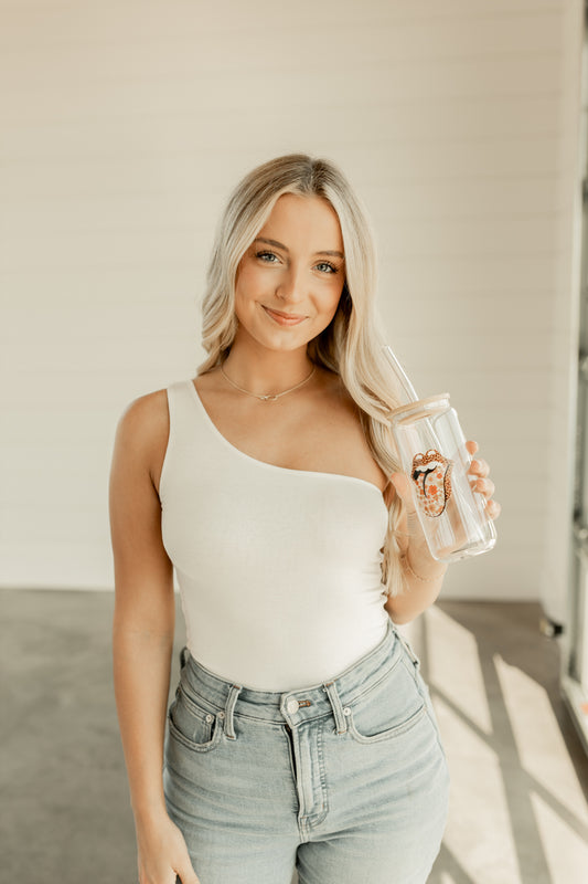 ONE SHOULDER BODYSUIT-OFF WHITE