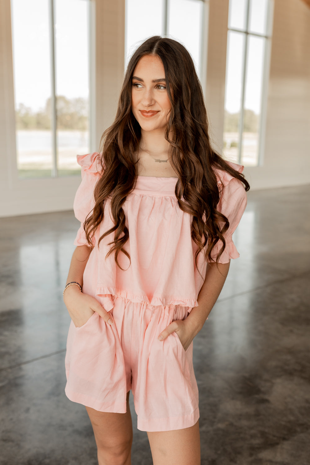 RUFFLE PUFF SLEEVE SET