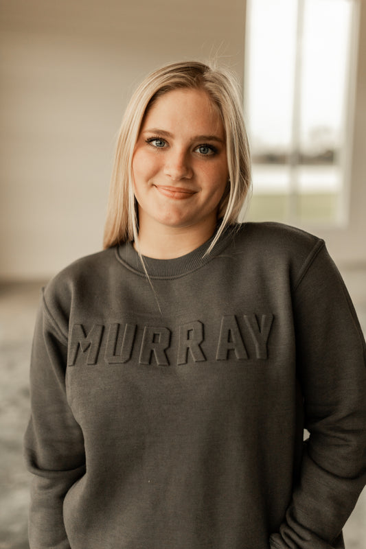 MURRAY CUSTOM EMBOSSED CREWNECK-CHARCOAL