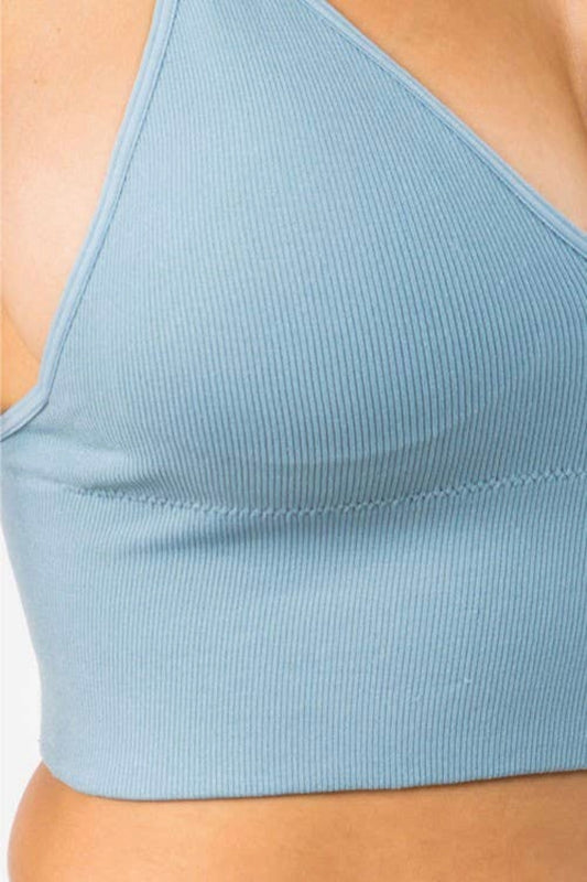 RIBBED SEAMLESS LONGLINE BRALETTE