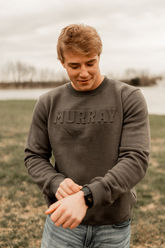MURRAY CUSTOM EMBOSSED CREWNECK-CHARCOAL